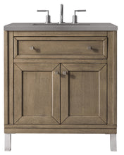 Load image into Gallery viewer, Chicago 30&quot; Single Vanity, Whitewashed Walnut w/ 3 CM Grey Expo Quartz Top