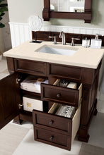 Load image into Gallery viewer, Bathroom Vanities Outlet Atlanta Renovate for LessBrookfield 36&quot; Single Vanity, Burnished Mahogany w/ 3 CM Eternal Marfil Quartz Top