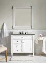 Load image into Gallery viewer, Brittany 36&quot; Bright White Single Vanity w/ 3 CM Grey Expo Quartz Top
