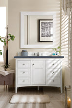 Load image into Gallery viewer, Palisades 48&quot; Single Vanity, Bright  White, w/ 3 CM Charcoal Soapstone Quartz Top