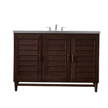 Load image into Gallery viewer, Portland 48&quot; Single Vanity, Burnished Mahogany, w/ 3 CM Grey Expo Quartz Top