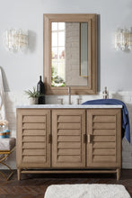 Load image into Gallery viewer, Portland 48&quot; Single Vanity Whitewashed Walnut w/ 3 CM Carrara Marble Top