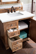 Load image into Gallery viewer, Providence 36&quot; Single Vanity Cabinet, Driftwood, w/ 3 CM Classic White Quartz Top James Martin