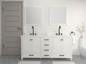 Windsor 71.5 in All Wood Vanity in White - Cabinet Only