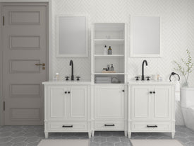 Windsor 84 in All Wood Vanity in White - Cabinet Only