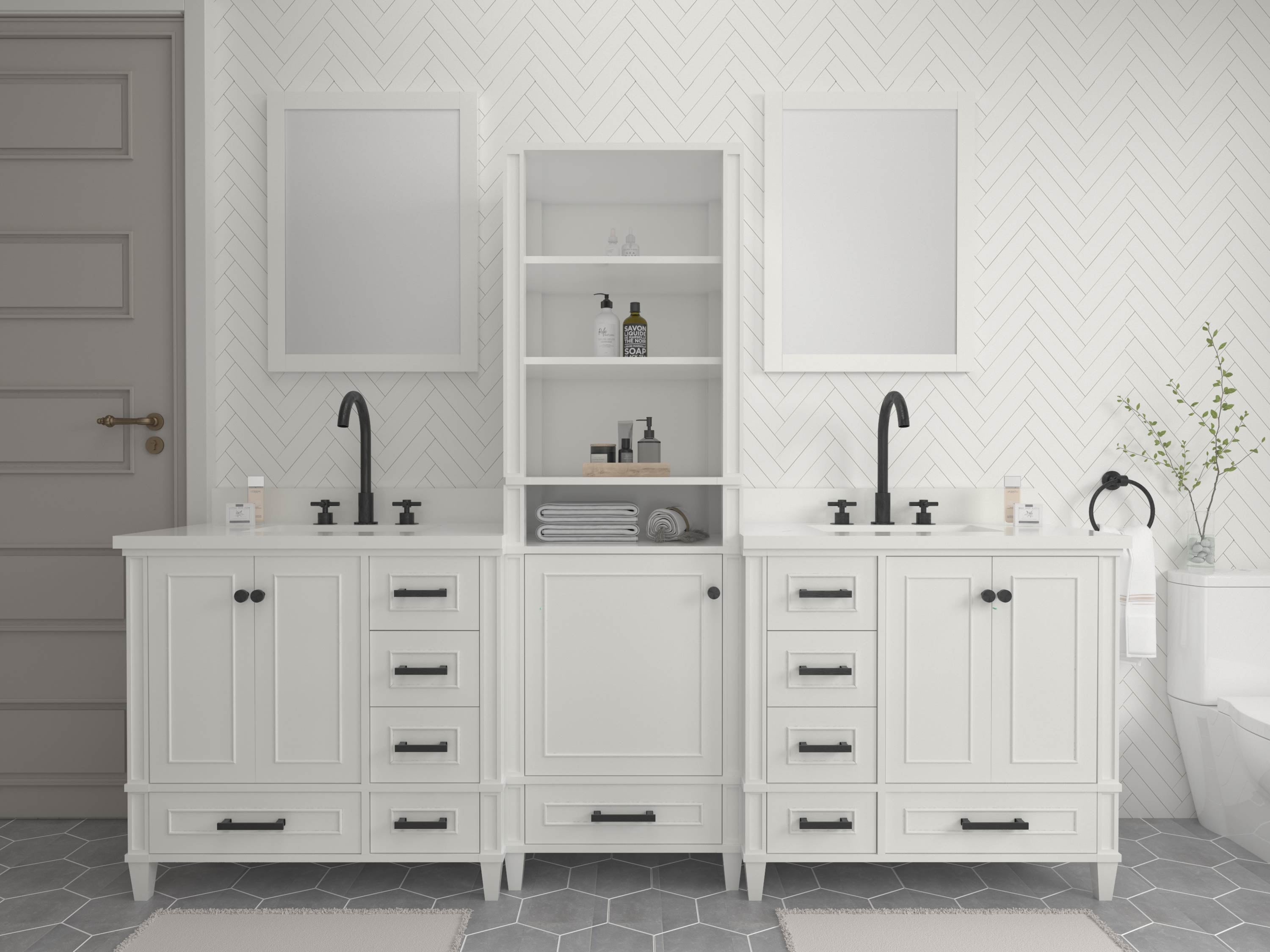 96 inch double sink bathroom vanity online