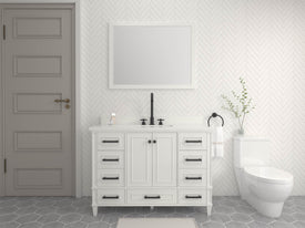 Windsor 47.5 in All Wood Vanity in Bright White - Cabinet Only