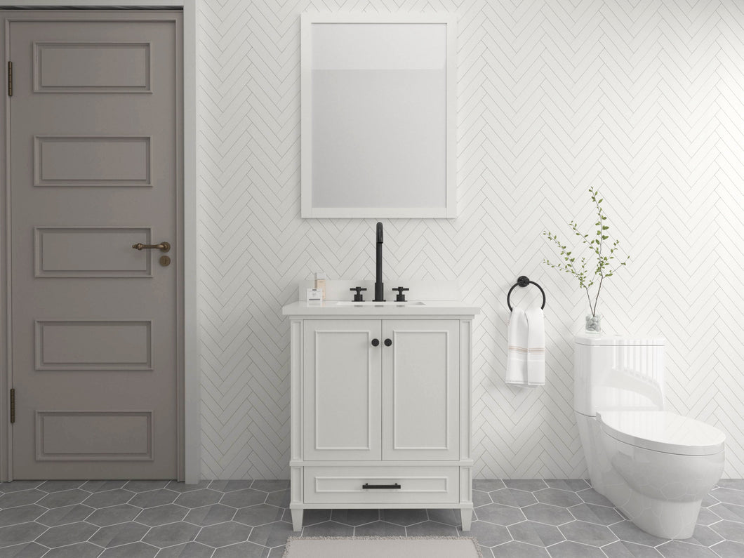 Windsor 29.5 in All Wood Vanity in Bright White - Cabinet Only