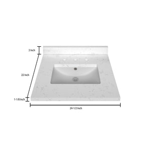 Stock Top 3 CM Carrara White Quartz 24.5 In W x 22 In D