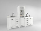 Windsor 96 inch All Wood Vanity in White - Cabinet Only