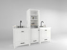 Windsor 84 in All Wood Vanity in White - Cabinet Only