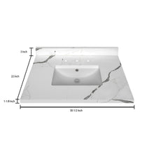 Load image into Gallery viewer, Stock Top 3 CM Calacatta White Quartz 30.5 In W x 22 In D
