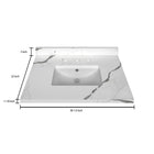 Stock Top 3 CM Calacatta White Quartz 30.5 In W x 22 In D
