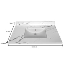 Load image into Gallery viewer, Stock Top 3 CM Calacatta White Quartz 36.5 In W x 22 In D