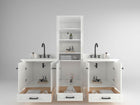 Windsor 84 in All Wood Vanity in White - Cabinet Only