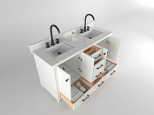 Load image into Gallery viewer, Windsor 60 Double in All Wood Vanity in Bright White - Cabinet Only
