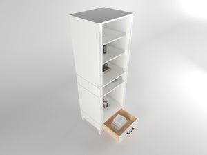 Windsor All Wood Linen Tower in Bright White