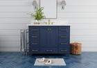 Windsor 47.5 in All Wood Vanity in Navy Blue - Cabinet Only