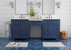 Kensington 84 in All Wood Vanity in Navy Blue - Cabinet Only