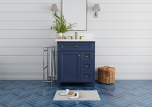 Load image into Gallery viewer, Kensington 29.5 Right Drawers in All Wood Vanity in Navy Blue - Cabinet Only