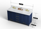 Windsor 71.5 in All Wood Vanity in Navy Blue - Cabinet Only