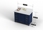Windsor 47.5 in All Wood Vanity in Navy Blue - Cabinet Only