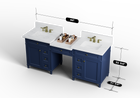 Kensington 84 in All Wood Vanity in Navy Blue - Cabinet Only
