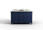 Windsor 59.5 Double in All Wood Vanity in Navy Blue - Cabinet Only