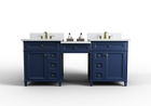 Kensington 84 in All Wood Vanity in Navy Blue - Cabinet Only