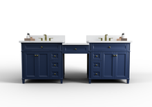 Load image into Gallery viewer, Kensington 96 inch All Wood Vanity in Navy Blue - Cabinet Only