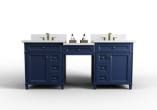 Load image into Gallery viewer, Kensington 84 in All Wood Vanity in Navy Blue - Cabinet Only