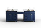 Kensington 96 inch All Wood Vanity in Navy Blue - Cabinet Only