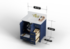 Windsor 35.5 Right Drawers in All Wood Vanity in Navy Blue - Cabinet Only