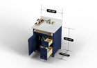 Kensington 29.5 Right Drawers in All Wood Vanity in Navy Blue - Cabinet Only