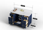 Windsor 59.5 Single in All Wood Vanity in Navy Blue - Cabinet Only