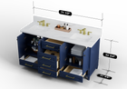 Windsor 71.5 in All Wood Vanity in Navy Blue - Cabinet Only