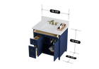 Kensington 35.5 Left Drawers in All Wood Vanity in Navy Blue - Cabinet Only SFD
