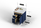 Kensington 29.5 Left Drawers in All Wood Vanity in Navy Blue - Cabinet Only