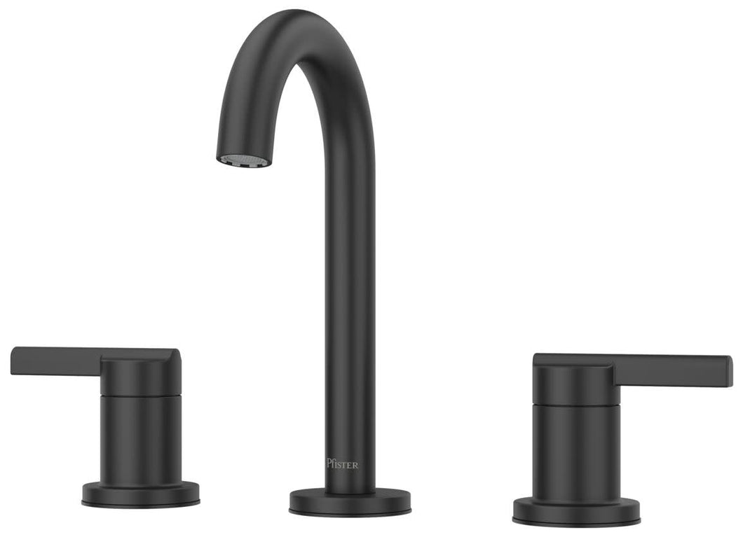 Pfister Brislin Widespread Bathroom Faucet with Pop-up Drain Assembly Matte Black