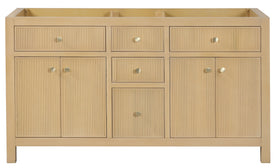 Bristol 59.5 in. Double Sink All Wood Vanity in Natural White Ash - Cabinet Only