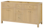 Bristol 59.5 in. Double Sink All Wood Vanity in Natural White Ash - Cabinet Only