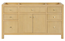 Bristol 59.5 in. Single Sink All Wood Vanity in Natural White Ash - Cabinet Only