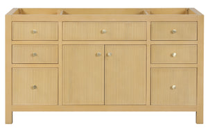 Bristol 59.5 in. Single Sink All Wood Vanity in Natural White Ash - Cabinet Only