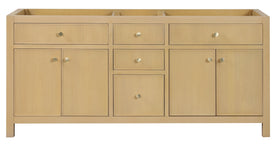 Bristol 71.5 in. Double Sink All Wood Vanity in Natural White Ash - Cabinet Only