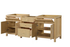 Bristol 84 in. (3 Drawer Bridge) All Wood Vanity in Natural White Ash - Cabinet Only