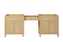 Load image into Gallery viewer, Bristol 84 in. (Make Up Bridge) All Wood Vanity in Natural White Ash - Cabinet Only
