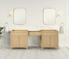 Bristol 84 in. (Make Up Bridge) All Wood Vanity in Natural White Ash - Cabinet Only