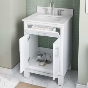 Clifden 24" Bathroom Vanity in White with Stone Top