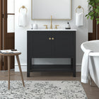 Nearmé Dallas 35.5 Inch Bathroom Vanity in Black- Cabinet Only