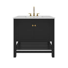 Nearmé Dallas 35.5 Inch Bathroom Vanity in Black- Cabinet Only